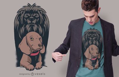 Diseño de camiseta Dog Lion Shadow Diseño de camiseta Dog Lion Shadow
