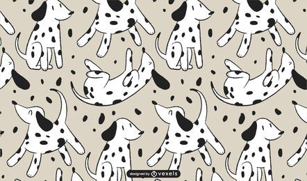 Patrón de dibujos animados de perro dálmata