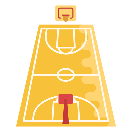 Cancha de baloncesto plana Diseño PNG