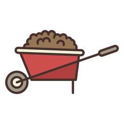 Icono de carretilla de rueda de granja Diseño PNG