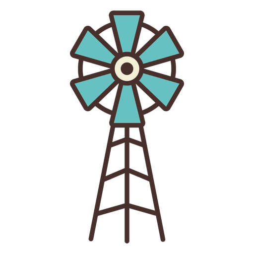 Farm windmill color stroke icon  PNG Design
