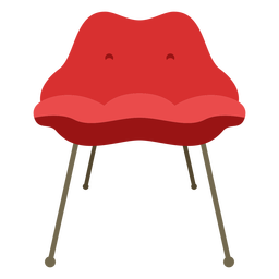 Furniture pop art chair simple flat PNG Design