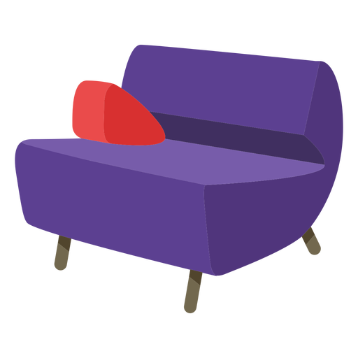 Furniture pop art sofa cones flat PNG Design