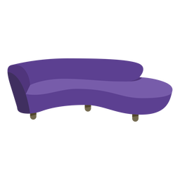 Furniture pop art sofa round flat PNG Design