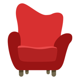 Mobiliario pop art sofa single flat Diseño PNG