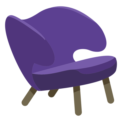 Furniture pop art sofa single arms flat PNG Design