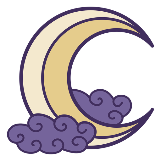 Icono de luna creciente mágica Diseño PNG