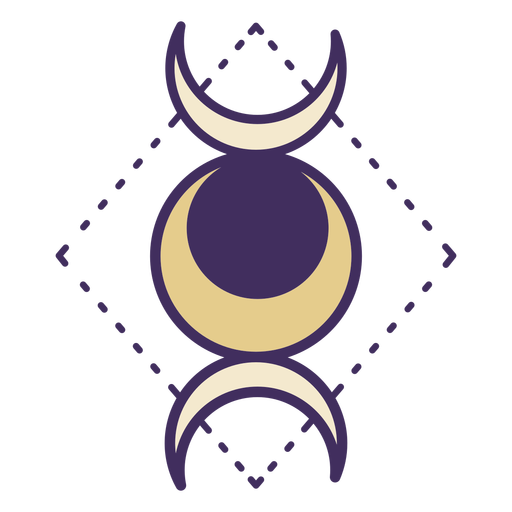 Icono mágico de la diosa de la triple luna Diseño PNG