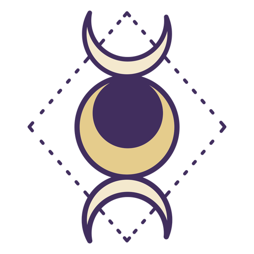 Magic triple moon goddess icon PNG Design
