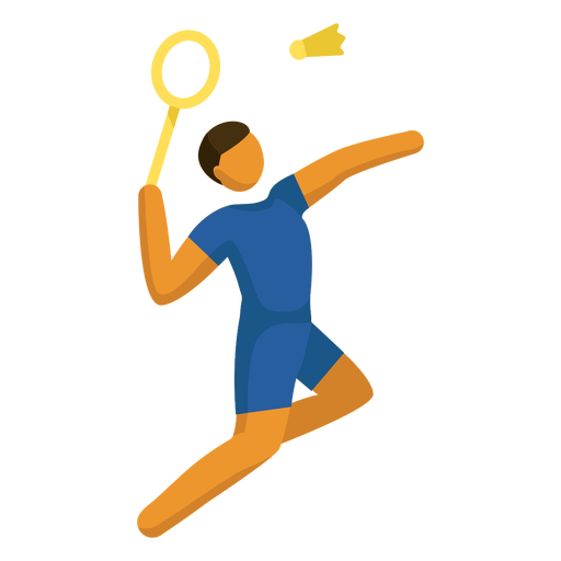 Homem jogando badminton Desenho PNG
