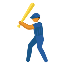 Person with baseball bat flat PNG Design