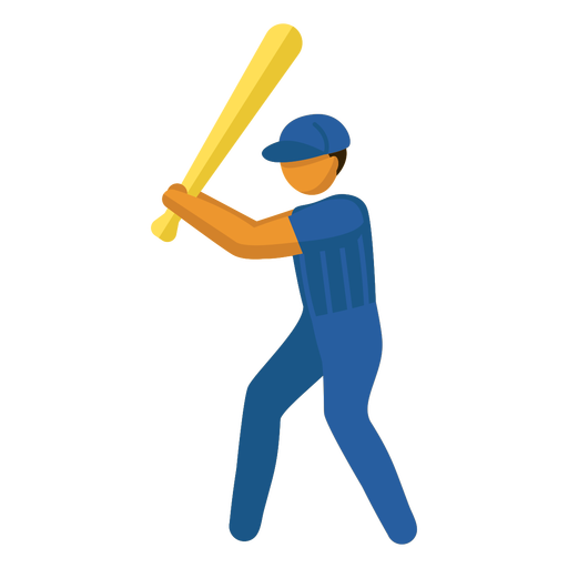 Person mit Baseballschläger flach PNG-Design