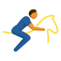 Hombre montando a caballo trazo Diseño PNG