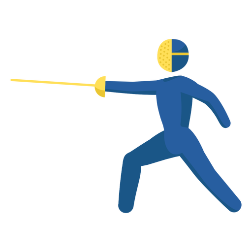 Hombre esgrima deporte pictograma esgrima plana Diseño PNG