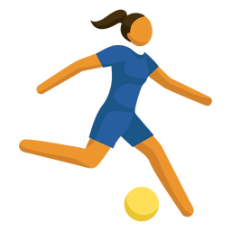 Woman playing football flat PNG Design