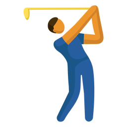 Man golfing sport pictogram PNG Design