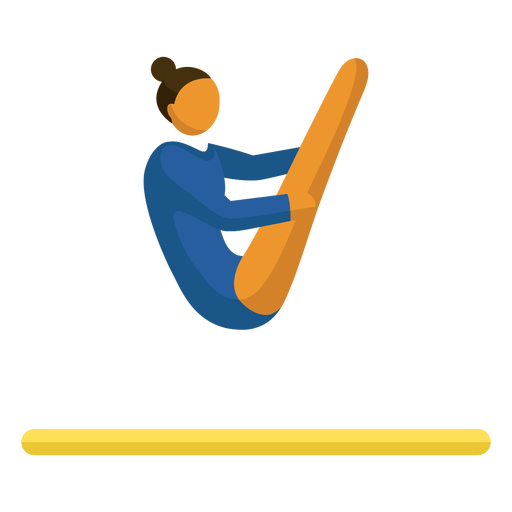 Woman doing gymnastics flat PNG Design