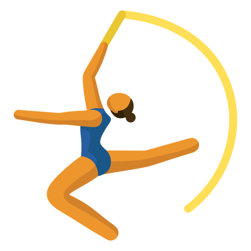 Mujer haciendo gimnasia rítmica plana Diseño PNG