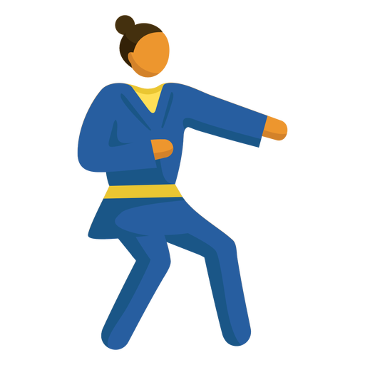 Hombre haciendo pictograma de karate Diseño PNG