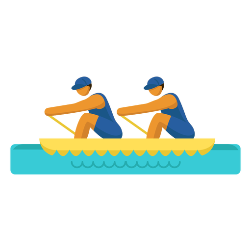 People rowing sport pictogram rowing double flat PNG Design