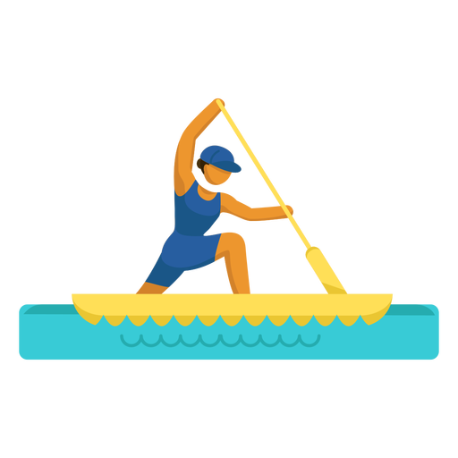 Woman rowing single flat