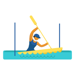 Woman rowing sport PNG Design