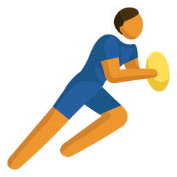 Persona jugando rugby plana Diseño PNG