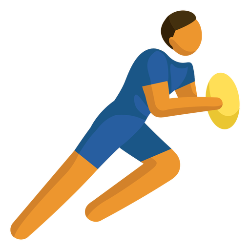 Person playing rugby flat PNG Design