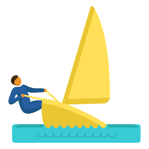 Pictograma de esporte de vela navegando plano Desenho PNG