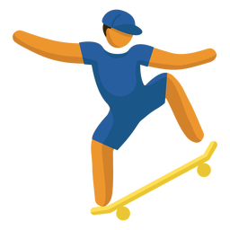 Person skateboarding flat PNG Design