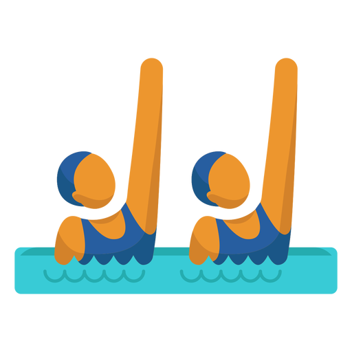 People doing synchronised swimming flat PNG Design
