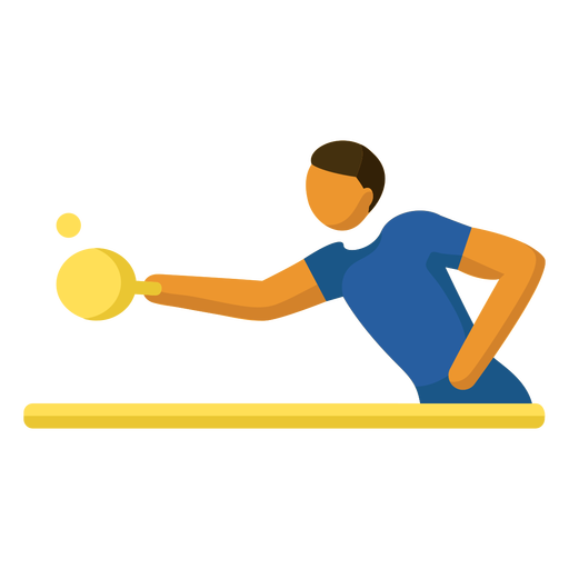 Hombre jugando deporte de tenis de mesa Diseño PNG