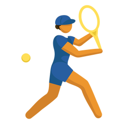 Pictograma de deporte de tenis mujer jugando Diseño PNG