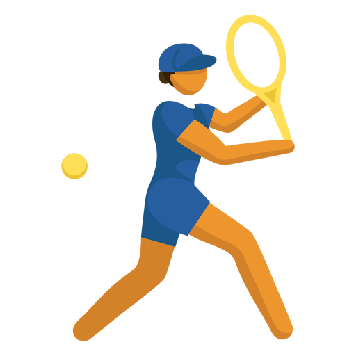 Frau spielt Tennissport-Piktogramm PNG-Design