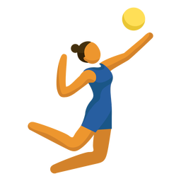 Woman playing volleyball serving sport pictogram  PNG Design