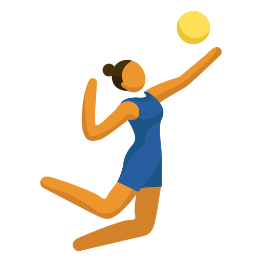 Mulher jogando vôlei servindo pictograma esportivo Desenho PNG