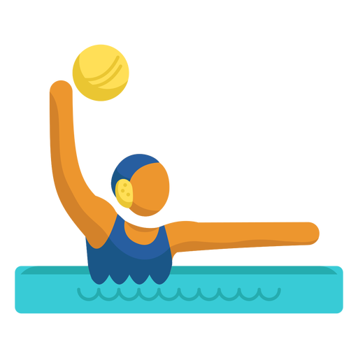 Person playing waterpolo flat PNG Design