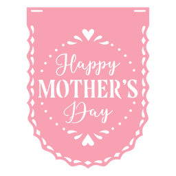 Papel picado badge mothers day flat