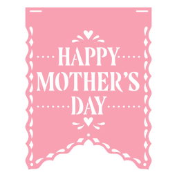Papel picado ribbon mothers day flat Transparent PNG