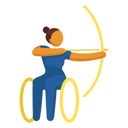 Paralympic sport pictogram archery flat PNG Design