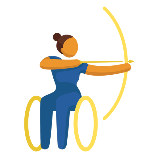 Paralympic sport pictogram archery flat PNG Design