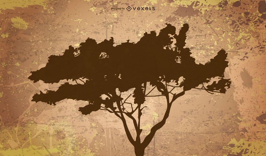 Silhouette of tree on grunge background Silhouette of tree on grunge background