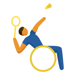 Pictograma de esporte paralímpico para badminton plano Desenho PNG