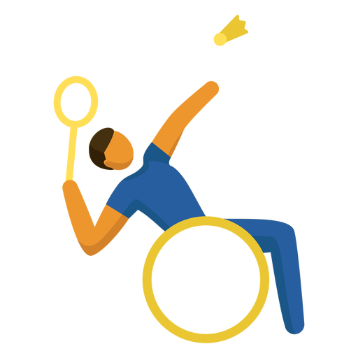 Paralympic sport pictogram para badminton flat PNG Design
