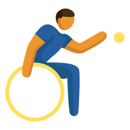 Plano de fútbol en silla eléctrica de pictograma de deporte paralímpico Diseño PNG