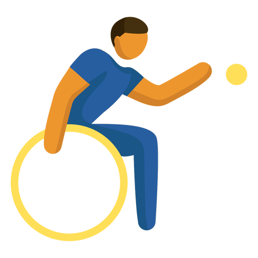 Plano de fútbol en silla eléctrica de pictograma de deporte paralímpico Diseño PNG