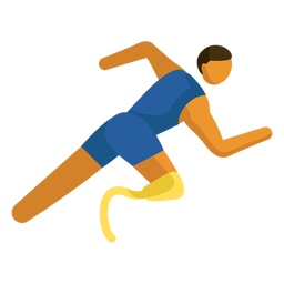 Paralympic sport pictogram running flat PNG Design