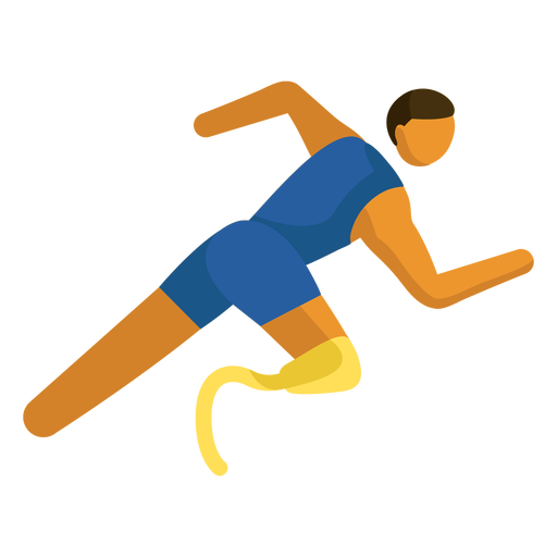 Paralympic sport pictogram running flat PNG Design