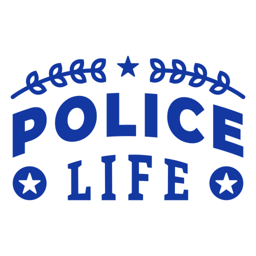 Police life lettering PNG Design