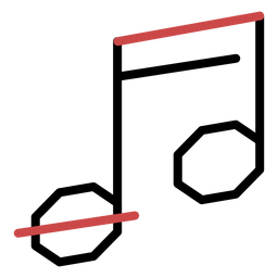 Traço de notas de feixe poligonal Desenho PNG